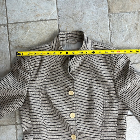 Zanella Italy Metallic Stripe Blazer 8 Dark Academia Heritage Luxe Jacket Office - Picture 9 of 10